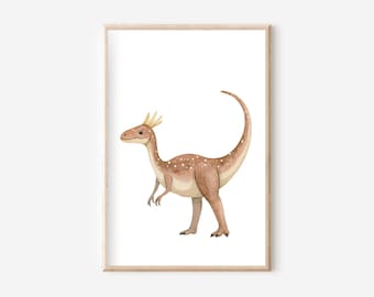Póster marrón de dinosaurio A4, conjunto de pósteres, póster de dinosaurio, cuadro de pared de dinosaurio, póster de animales, cuadro de pared de animales