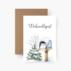 Kerstkaart Kerstpost A6, kaartenset Kerstmis, Kerst, Kerstpost, ansichtkaart, Kerst
