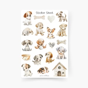 Süße Hunde Sticker Sheet, Hunde, Puppys, Tiere, Kawaii, Doglover, Hundeliebhaber