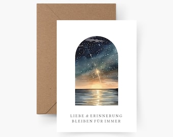 Mourning card A6, Mourning card child, Condolence card, Loss, Condolence card, My heartfelt condolences, Star child