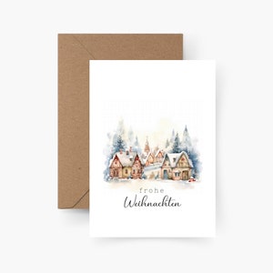 Cartolina di Natale Buon Natale A6, acquerello, carta ruvida, set di carte Natale, Natale, posta di Natale, cartolina, Natale