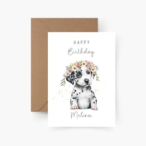 Verjaardagskaart hond gepersonaliseerd met naam A6, kaart verjaardag, Gefeliciteerd, kinderverjaardag, felicitatiekaart, wenskaart