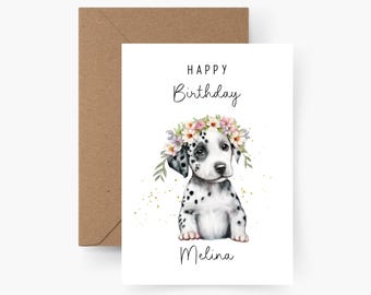 Personalized birthday card for dogs with name, A6 size, birthday card, Happy Birthday, children's birthday, greeting card, greeting card