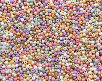 Mix Rocailles Ø 4 mm * 50g * glass beads * 6/0 * pearl mixture (0,79EUR/g), craft mix, pastel
