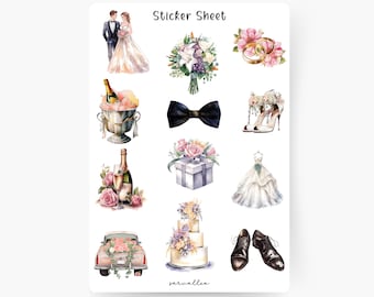 Wedding Sticker Sheet, Sticker MR & MRS, guest book, getting married, wedding gift, wedding planning, wedding invitation, JGA, bride and groom