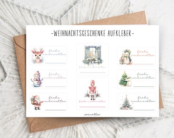 Geschenkaufkleber Sticker Sheet, Sticker Weihnachten, Adventskalender, Geschenkanhänger, Weihnachtsgeschenk, Sticker Geschenke