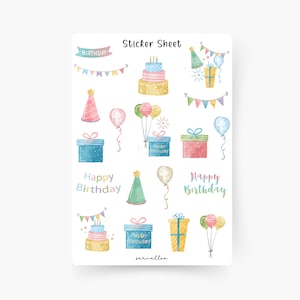 誕生日シールシート Happy Birthday ラウンドバースデー 誕生日 ギフト パーティー 子供の誕生日 Happy B-day バースデーカード