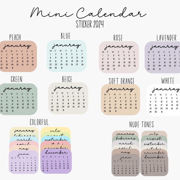 Mini Calendar 2023 24 Etsy
