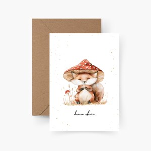 Tarjeta de agradecimiento zorro A6, cohesión, mejores amigos, grupo de amigos, pequeño agradecimiento, A6, acuarela, papel texturado, muchas gracias