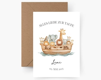 Personalized baptism card A6, baptism card, baptism congratulations, baptism gift, birth gift