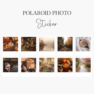 10 adesivi fotografici Polaroid autunnali, adesivi natalizi, adesivi bullet journal, kit per diario, set di adesivi, adesivi estetici, zucca, fustellati