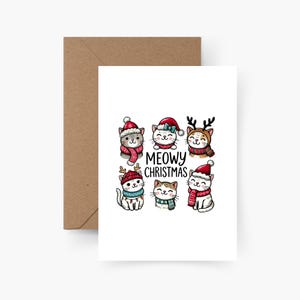 Cartolina di Natale gatti Meowy Christmas A6, set di carte Natale, Natale, posta di Natale, cartolina, Natale, Buon Natale