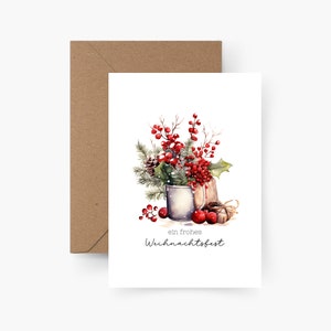 Cartolina di Natale di Buon Natale A6, acquerello, carta ruvida, set di cartoline di Natale, Natale, posta di Natale, cartolina, Natale