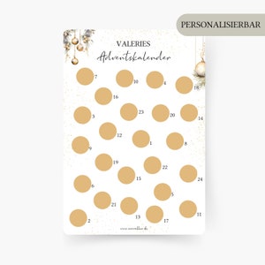 Calendario dell'avvento con 24 campi da grattare, A4 personalizzato, il tempo invece delle cose, Natale, periodo dell'Avvento, corona dell'Avvento, periodo natalizio