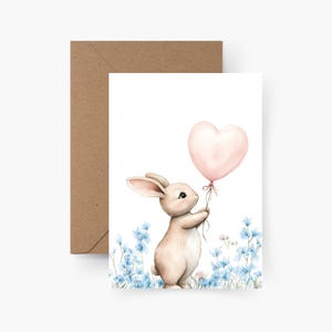 Coelhinho da Páscoa Cartão de Páscoa, aquarela, papel texturizado, conjunto de cartões de Páscoa, envelopes, ninho de Páscoa, saudação de Páscoa, cartão postal, cartões de Páscoa, cartão de Páscoa