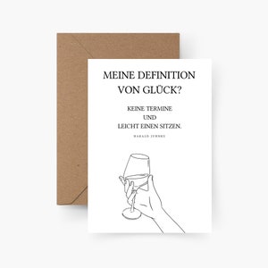 Meine Definition von Glück Karte A6, Winetime, Karte für Freunde, Kleines Dankeschön, A6, Aquarell, Strukturpapier, Wein,