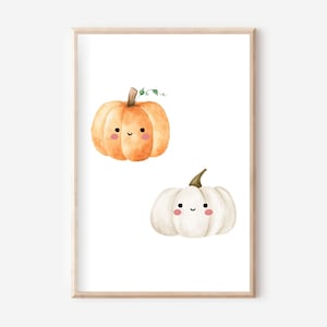 Kürbisse Poster A4, Poster Set, Kürbis Poster, Kürbis Wandbild, Herbst Poster, Halloween Wandbild, Herbst Deko, Kinderzimmer Poster