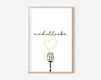 Noodle love poster A4, sayings poster, poster hallway, living room decoration, wall decoration, kitchen decoration, wall picture with saying, poster for kitchen