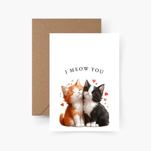 I meow you Valentinstagskarte A6, Liebe, Postkarte, Valentinskarte, Jahrestag, Hochzeitstag, Liebe Tinder, Valentinstag Katze