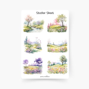 Frühlingsgarten Sticker Sheet, Frühling, Tulpen, Sommer, Ausflug, Blumen, Frühlingszeit, Garten, Frühlingsblumen