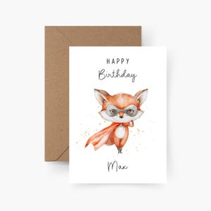 Birthday card superhero personalized with name A6, card birthday, Happy Birthday, children&#39;s birthday, congratulations card, greeting card