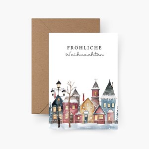 Weihnachtskarte fröhliche Weihnachten A6, Aquarell, Strukturpapier, Kartenset Weihnachten, Weihnachten, Weihnachtspost, Postkarte, X-mas