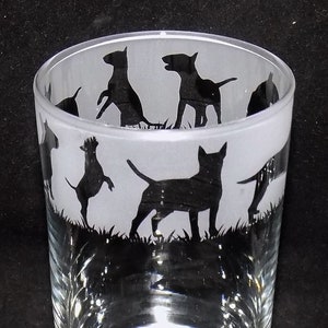 New Hand Etched 'ENGLISH BULL TERRIER ' Hiball Glass(es) And Free Gift Box Great Gift For All Occasions, Something Different & Thoughtful!