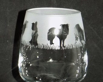 Etched Border Collie Wine Glass – Unique Dog Lover Gift