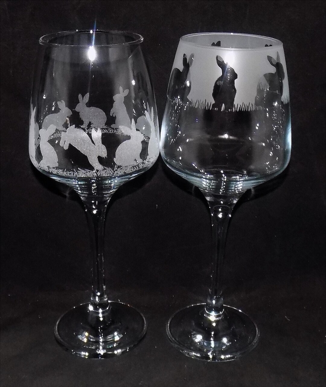 Wine Rabbit Shape Etched/engraved 'RABBIT' Wine Glass With Gift Box - Choice of Two ...