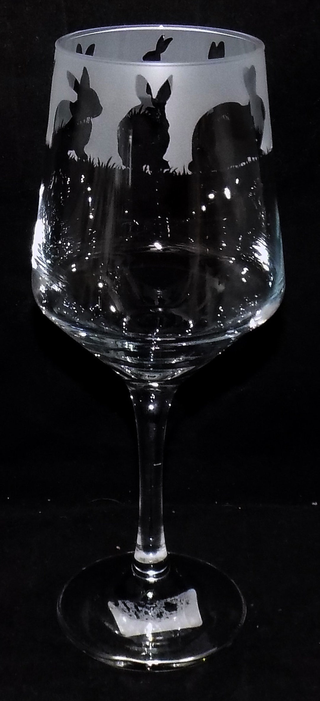 New Hand Etched 'RABBIT' Wine Glasses With Free Gift Etsy UK