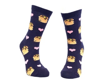 Pancake Cute Socks | Flapjack Funny Socks | Crepe Funky Socks | Premium Cotton Rich Socks Unisex Socks