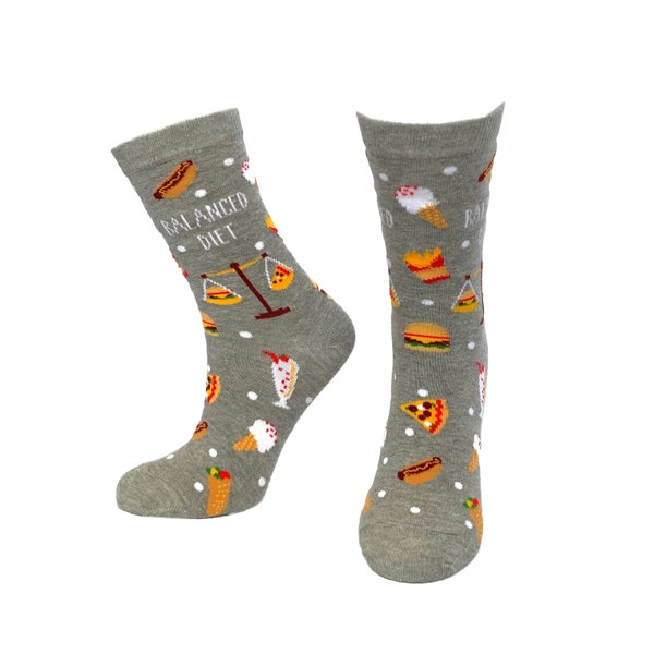 Diet Fun Gift | Fast Food Funky Socks | Colourful Funny Socks | Premium Cotton Rich Unisex Socks