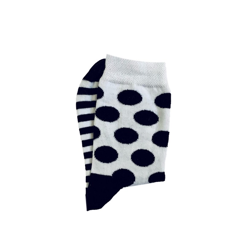 Premium Cotton Rich Stylish Casual Cool Fashion Socks Unisex Socks Stripe Polka Dot Socks