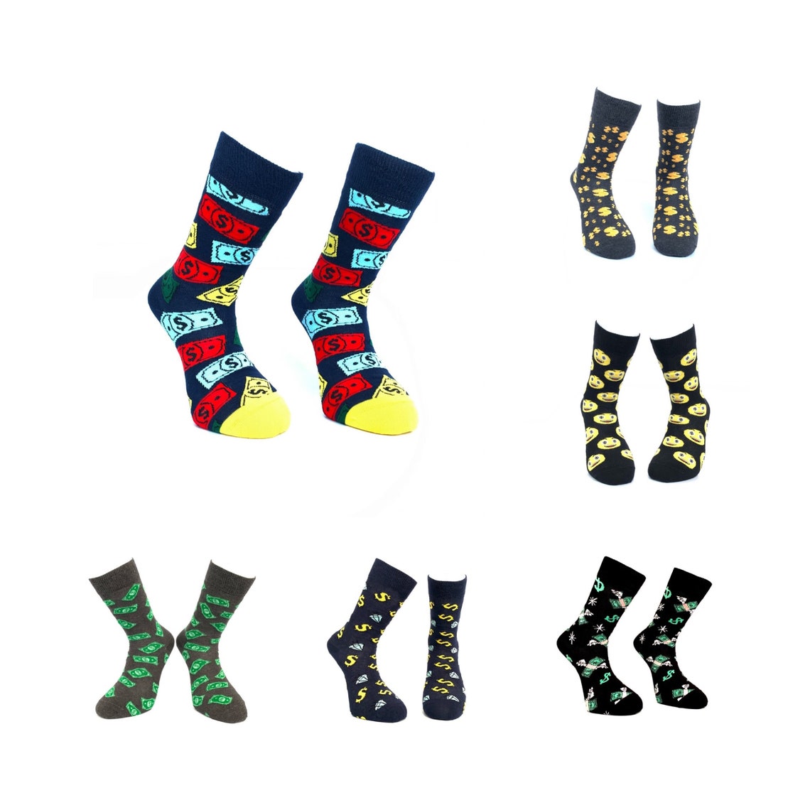 Money Men Socks Dollar Sign Cash Banknote Socks Novelty Etsy