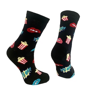 Popcorn Socks, Movie Lovers Gift, Gift for Boyfriend, Gift for Girlfriend, Fun Gift for Friend, Father&#39;s Day Gift, Party Gift