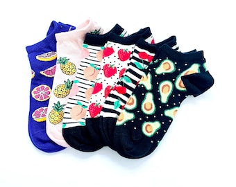 Fruit Ankle Socks: Pineapple, Avocado, Strawberry Low Cut Socks