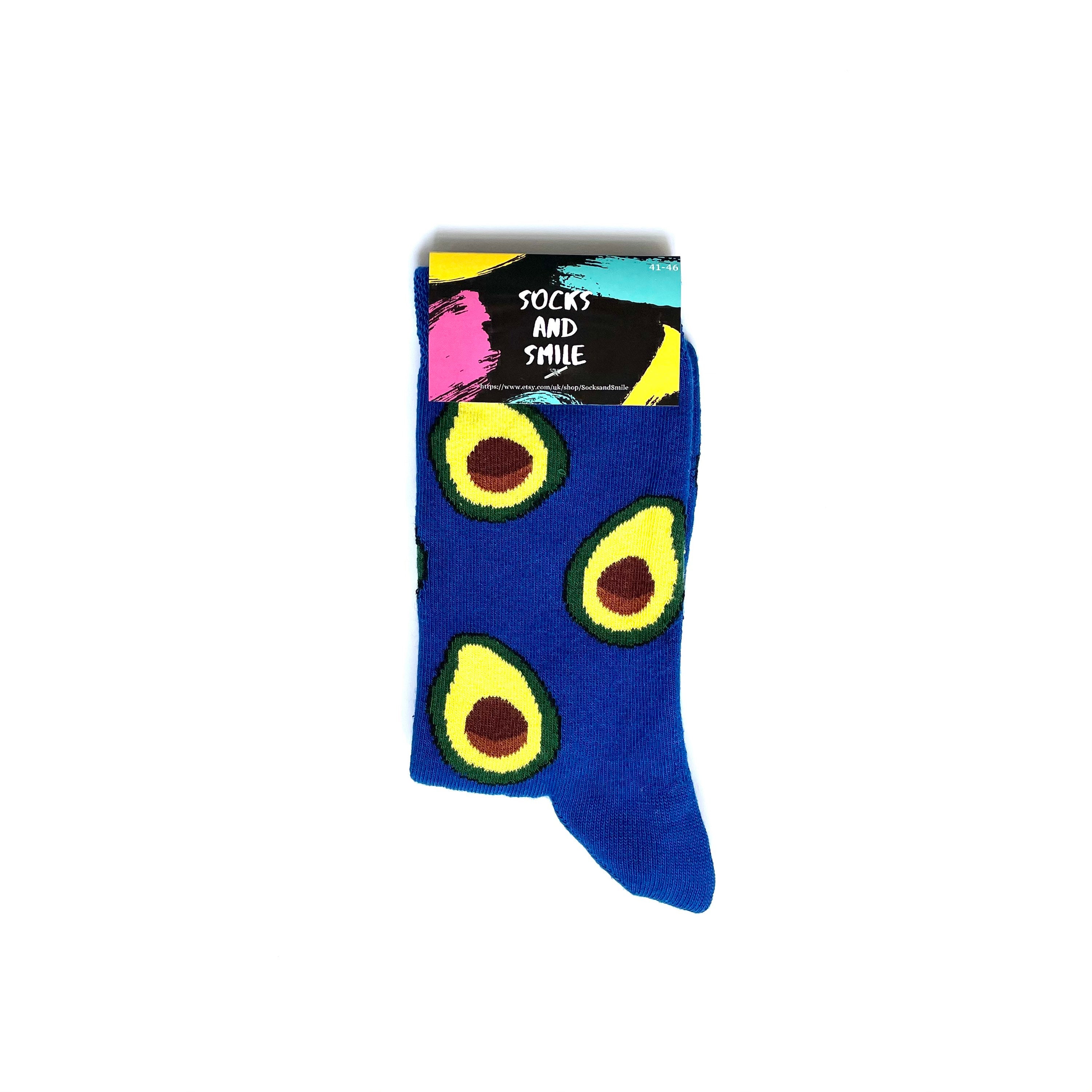 Avocado Men Socks Novelty Patterned Funky Cool Fun Socks | Etsy
