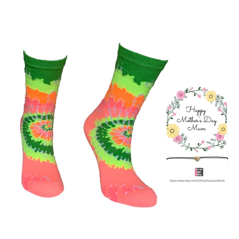 Mothers day gift Socks Heart Bracelet Set yoga tie-dye dog cat broccoli odd Outfit best funny top gift ideas for her present cute special