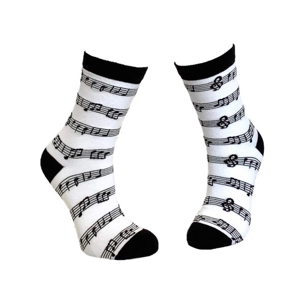 Chaussettes notes de musique, chaussettes musicales, cadeau musicien, chaussettes riches en coton de qualité supérieure