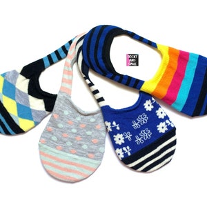 Argyle Anti-slip Liner Socks, Striped No-Show Socks, Polka Dot Invisible Socks, Floral Socks for Summer, Mom&#39;s Gift, Trendy Gift for Friend