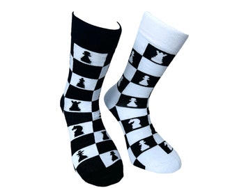 Chess Casual Men's Socks | Chess Novelty Gift | Cotton Crew Men Socks