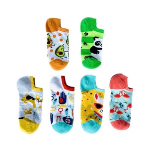 Quirky Ankle Socks: Fun Low Cut Trainer Socks, Novelty Gift