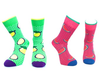 Lemon Casual Socks for Men | Watermelon Men's Socks | Novelty Cool Fun Socks | Premium Cotton Rich Socks