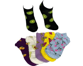 Fruit Ankle Socks: Low Cut Cotton Trainer Socks for Women