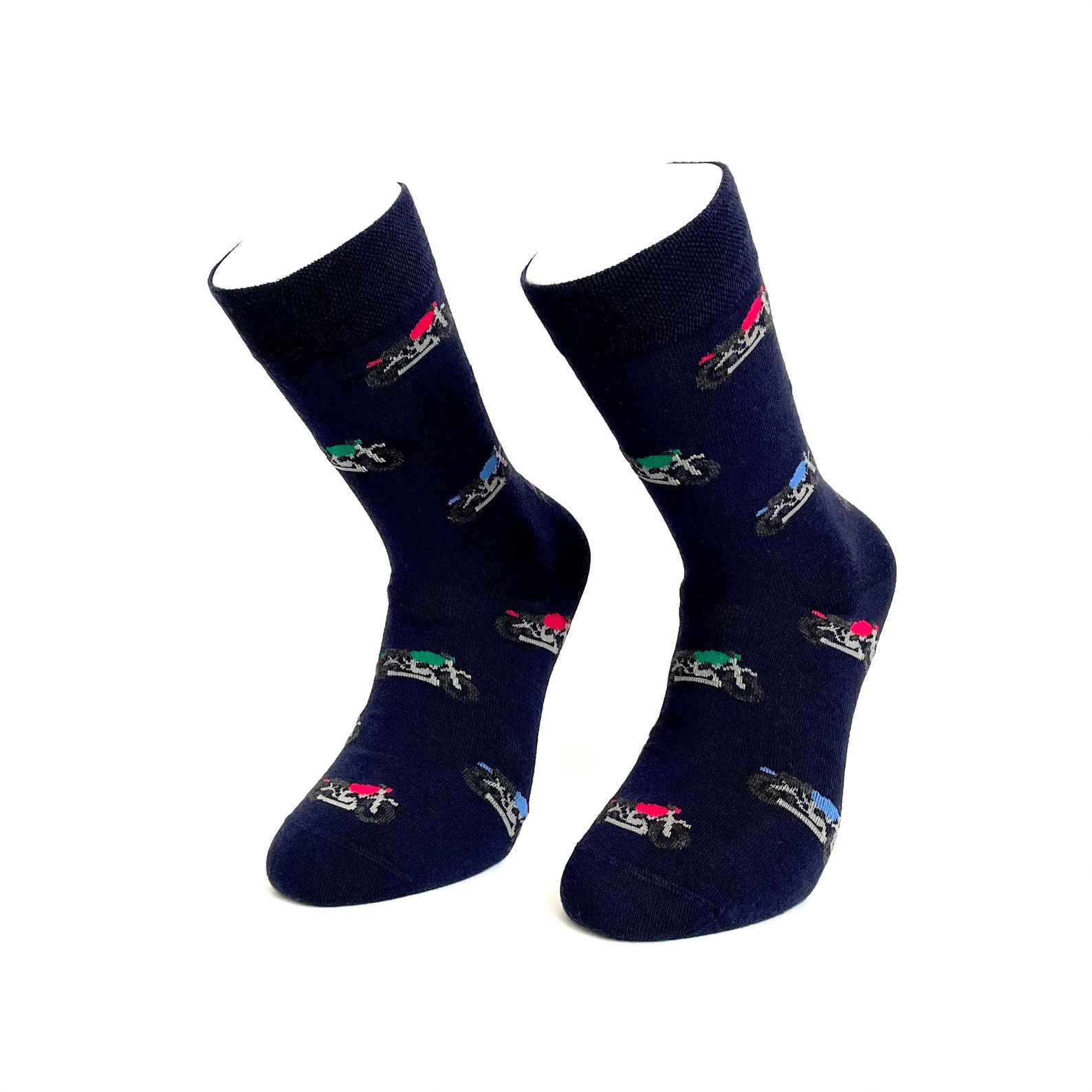 Motorcycle Men Socks Novelty Patterned Funky Cool Fun Socks Etsy