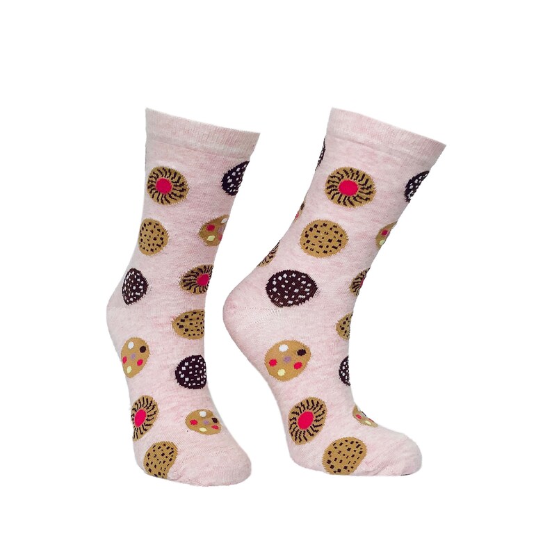 Novelty Patterned Funky Colorful Funny Socks Premium Cotton Rich Unisex Socks Cookies Socks