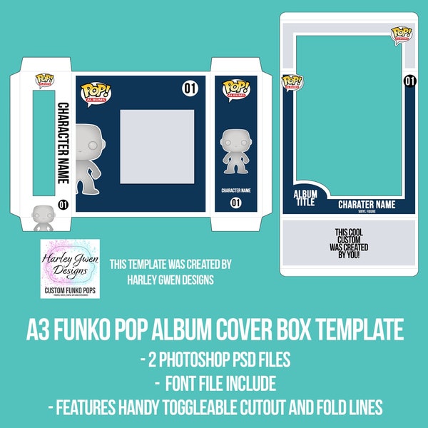 A3 Funko Pop ALBUM COVER Box Digitale Vorlage