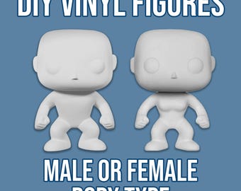 Blank Vinyl Figures 4" Male or Female Body Type (With/Without Box)