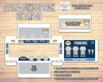 Plantilla digital A4/A3/A2 Funko Pop 3 Pack Box