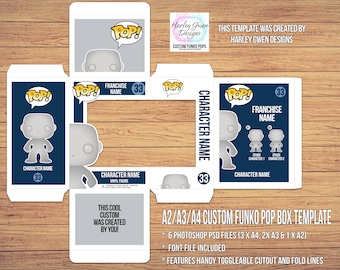 A4/A3/A2 Funko Pop Box Digital Template (for standard 4" / 10cm figure)